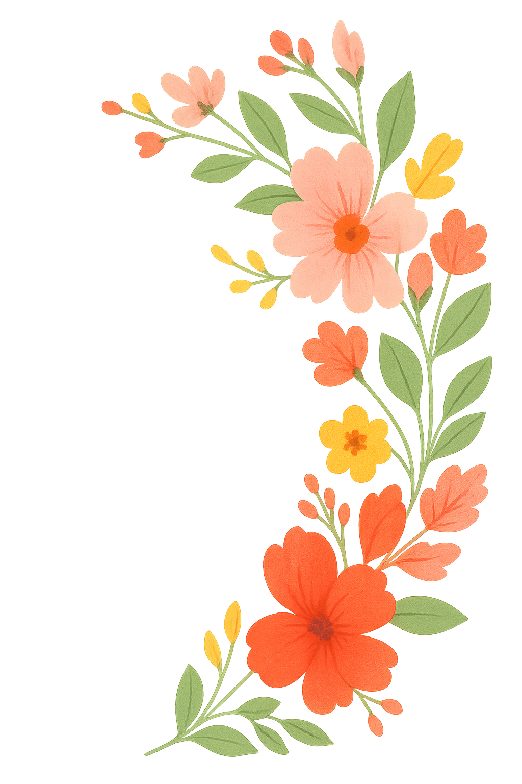Décor floral droit